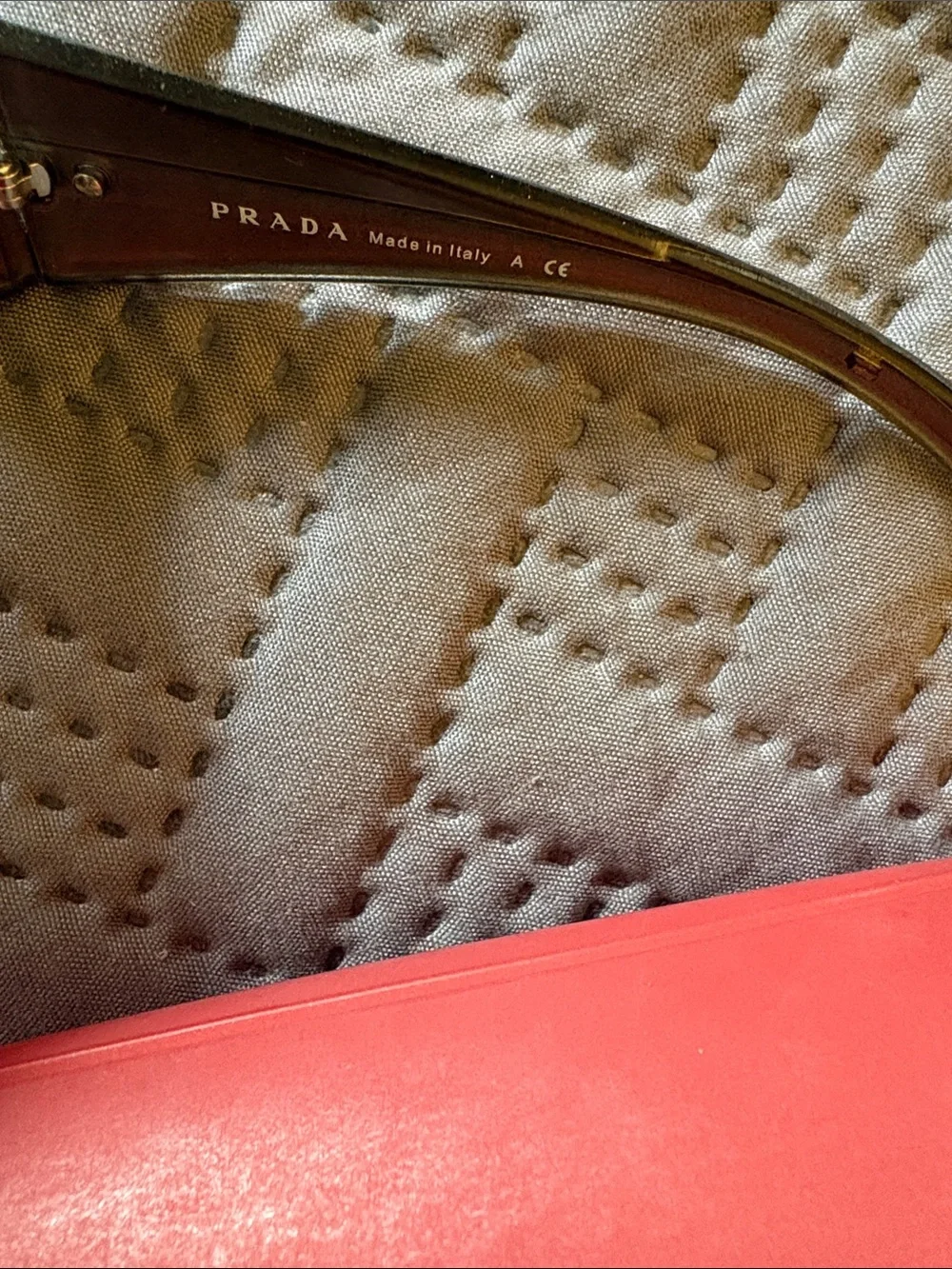 Prada Red Sunglasses Case with White Logo